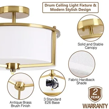 Bargeni Semi Flush Mount Ceiling Light for Modern Homes
