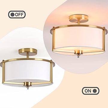 Bargeni Semi Flush Mount Ceiling Light for Modern Homes
