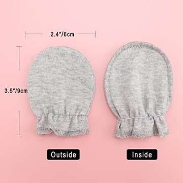BQUBO Newborn Mittens Hypoallergenic Cotton for 0-6 Months