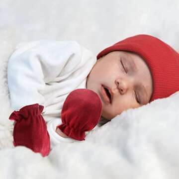 BQUBO Newborn Mittens Hypoallergenic Cotton for 0-6 Months