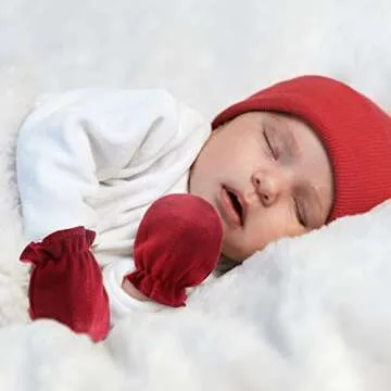 BQUBO Newborn Mittens Hypoallergenic Cotton for 0-6 Months