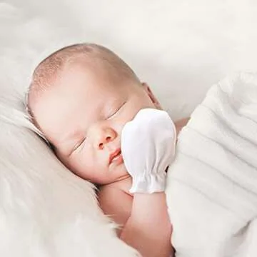 BQUBO Newborn Mittens Hypoallergenic Cotton for 0-6 Months