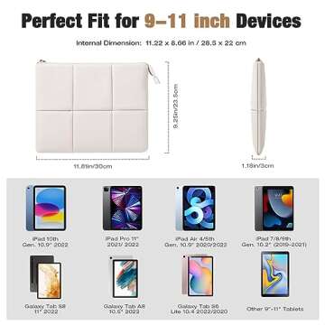 MoKo 9-11 Inch Puffy Tablet Sleeve Bag Fit with New 11-inch iPad Pro M4/iPad Air M2, iPad 10th Gen 1...