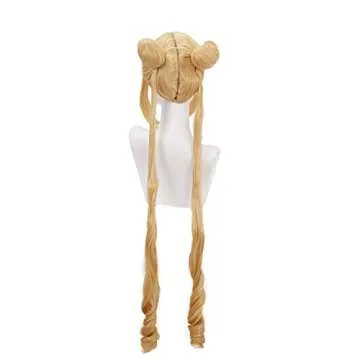 Ani·Lnc Long Curly Cosplay Wig+2 Ponytais High Temperature Fiber Synthetic Hair