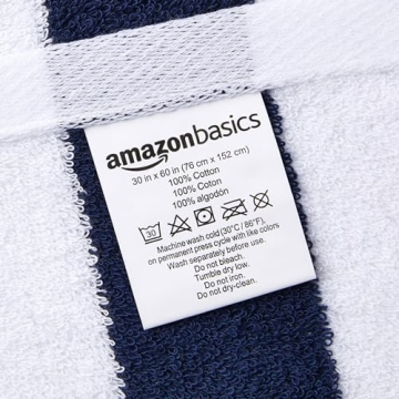Amazon Basics 100% Cotton Cabana Stripe Towels in 2-Pack