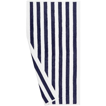 Amazon Basics 100% Cotton Cabana Stripe Towels in 2-Pack