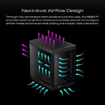 GAMDIAS RGB Dual-Chamber Panoramic Tempered Glass Gaming PC Case with Modular Orientaton and One-Touch Release Mechanism, Computer Case