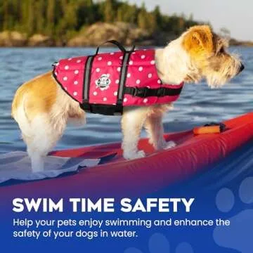 Paws Abroad Dog Life Jacket - Keep Your Canine Safe with a Neoprene Life Vest for Swimming and Boating - Available in Different Sizes, Color and Design to Choose - Pink and White Polka Dot - X-Small