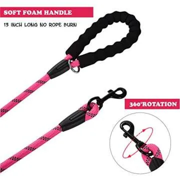 Poohoo Heavy Duty Pet Leash 2 Pack with Comfort Grip