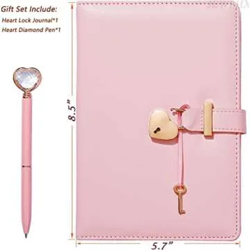 Heart Shape Lock Diary & Diamond Pen Set