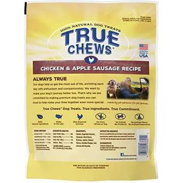 Blue Buffalo True Chews Natural Dog Treats, Chicken and Apple Recipe 12 oz bag