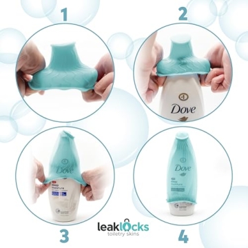 LeakLocks Toiletry Skins Leak Proof Travel Sleeves for Bottles