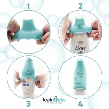 LeakLocks Toiletry Skins Leak Proof Travel Sleeves for Bottles