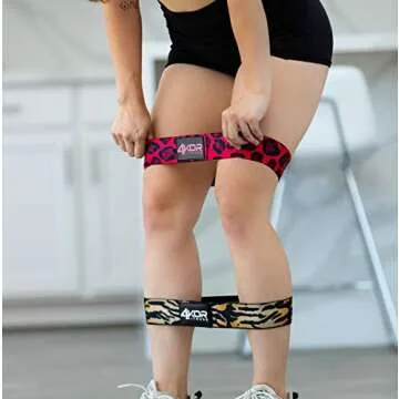 4KOR Resistance Animal Print Fit Bands - Set of 3 | Tone & Lift Glutes - Exercise Band for Strength Training, Yoga, Stretching, Barre or Pilates Workout - 3 Levels of Comfortable Resistance