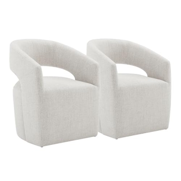 KISLOT Modern Upholstered Dining Chairs with Casters