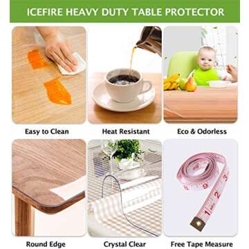 36" x 48" Clear Table Protector for Wooden Furniture