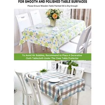 36" x 48" Clear Table Protector for Wooden Furniture