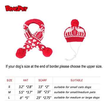 Pet Dog Christmas Costume Xmas Reindeer Scarf and Hat Set Party Accessories Knit for Pet from Small to Large