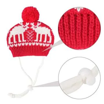 Pet Dog Christmas Costume Xmas Reindeer Scarf and Hat Set Party Accessories Knit for Pet from Small to Large