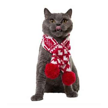 Pet Dog Christmas Costume Xmas Reindeer Scarf and Hat Set Party Accessories Knit for Pet from Small to Large