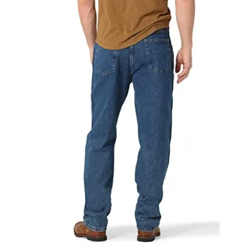 Rustler Men's Dark Stonewash Relaxed Fit Jeans 36W x 32L