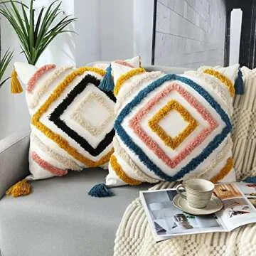 JASEN Boho Throw Pillow Covers for Stylish Home Decor