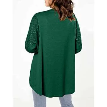 Sequin Cardigans for Women Sparkly New Year Tops Open Front Outerwear Coat Shimmer Glitter Loose Jackets