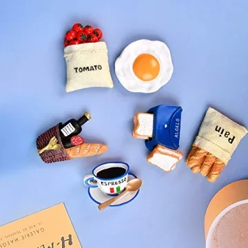 Worldity 6Pcs Food Magnets for Fun Kitchen Decor