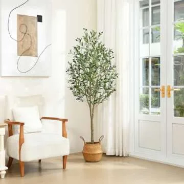 Ferrgoal 6Ft Artificial Olive Tree Faux Plant for Home