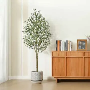 Ferrgoal 6Ft Artificial Olive Tree Faux Plant for Home