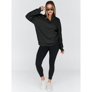 Warm Trendy Queen Womens Oversized Half Zip Sweatshirt