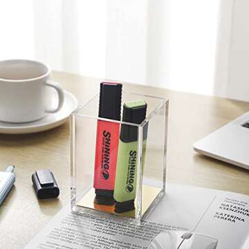 Elegant Acrylic Pen Holder for Stylish Desk Organization