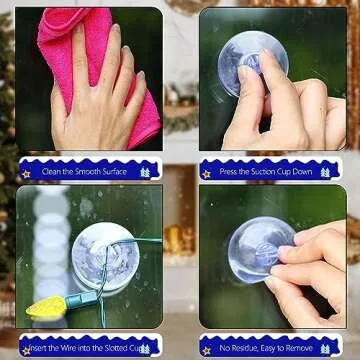 Durable Christmas Light Suction Cups for Easy Decorating