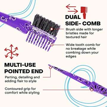 Gentle Double-Sided Hair Edge Brush for Flawless Styles