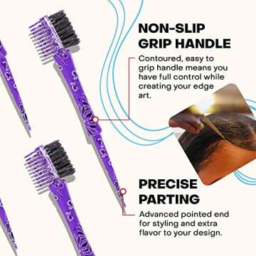 Gentle Double-Sided Hair Edge Brush for Flawless Styles