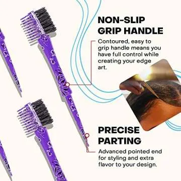 Gentle Double-Sided Hair Edge Brush for Flawless Styles
