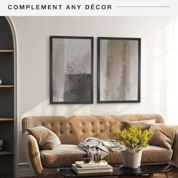 MCS Studio Gallery 20x28 Poster Frame Natural Woodgrain, Vertical & Horizontal Wall Hanging Large Picture Frame for Photos, Posters & Art Prints (2-Pack)