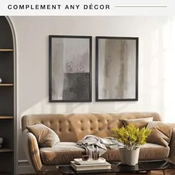 MCS Studio Gallery 20x28 Poster Frame Natural Woodgrain, Vertical & Horizontal Wall Hanging Large Picture Frame for Photos, Posters & Art Prints (2-Pack)