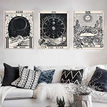 Likiyol Pack of 3 Tarot Tapestries for Home Decor