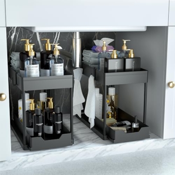 DEKAVA Under Sink Organizer 2 Pack for Bathroom