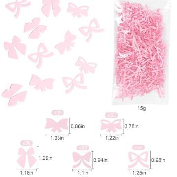 Pink Bow Confetti - Coquette Party Decorations Girly First Birthday,Pink Bow Baby Shower Party Decor...