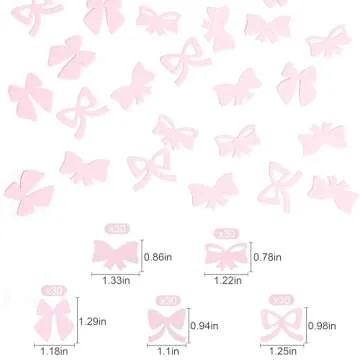 Pink Bow Confetti - Coquette Party Decorations Girly First Birthday,Pink Bow Baby Shower Party Decor,She's Tying The Knot, Pink Girl Bow 1st Birthday Cake Smash