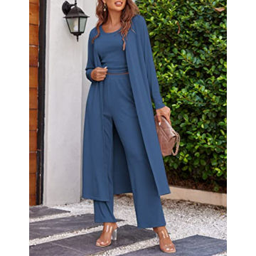 Ekouaer 3 Piece Knit Lounge Set for Women