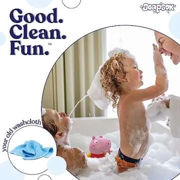 SoapSox Kids Bath Sponge 2pcs (Peppa Pig and George Pig), Soft Washcloth Toy for Fun and Easy Bath Time with Built-in Finger and Soap Pockets, Machine Washable& Dryer Safe, Polyester Terry Cloth