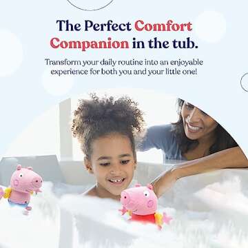 SoapSox Kids Bath Sponge 2pcs (Peppa Pig and George Pig), Soft Washcloth Toy for Fun and Easy Bath Time with Built-in Finger and Soap Pockets, Machine Washable& Dryer Safe, Polyester Terry Cloth