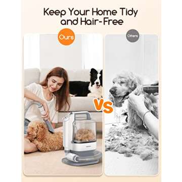 Meowant Dog Grooming Kit for Shedding with 3.2L Large Dust Cup, Pet Grooming Vacuum with 5 Proffesional Tools for Sheldding & Cleaning, 3 Mode Powerful Suction, Suitable for Dogs and Cats