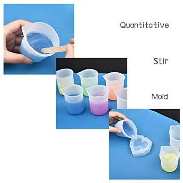 OBSEDE 100 ml Silicone Measuring Cups for Resin Jewelry Making Non-Stick Mixing Soft Scale Cups Small Capacity Tools, Precise Scale, 10 PCS