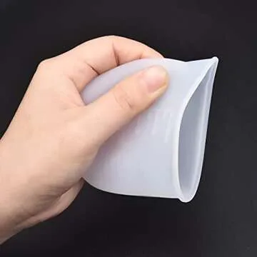OBSEDE 100 ml Silicone Measuring Cups for Resin Jewelry Making Non-Stick Mixing Soft Scale Cups Small Capacity Tools, Precise Scale, 10 PCS