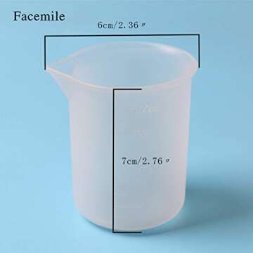 OBSEDE 100 ml Silicone Measuring Cups for Resin Jewelry Making Non-Stick Mixing Soft Scale Cups Small Capacity Tools, Precise Scale, 10 PCS