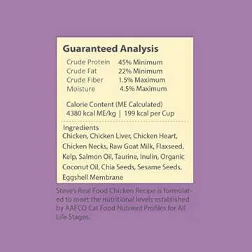 Steve's Real Food Quest Super Premium Freeze Dried Raw Cat Food, Chicken Recipe, 10oz, Prey Model Diet, Free Range, Antibiotic Free, Sustainably Sourced and Made in The USA